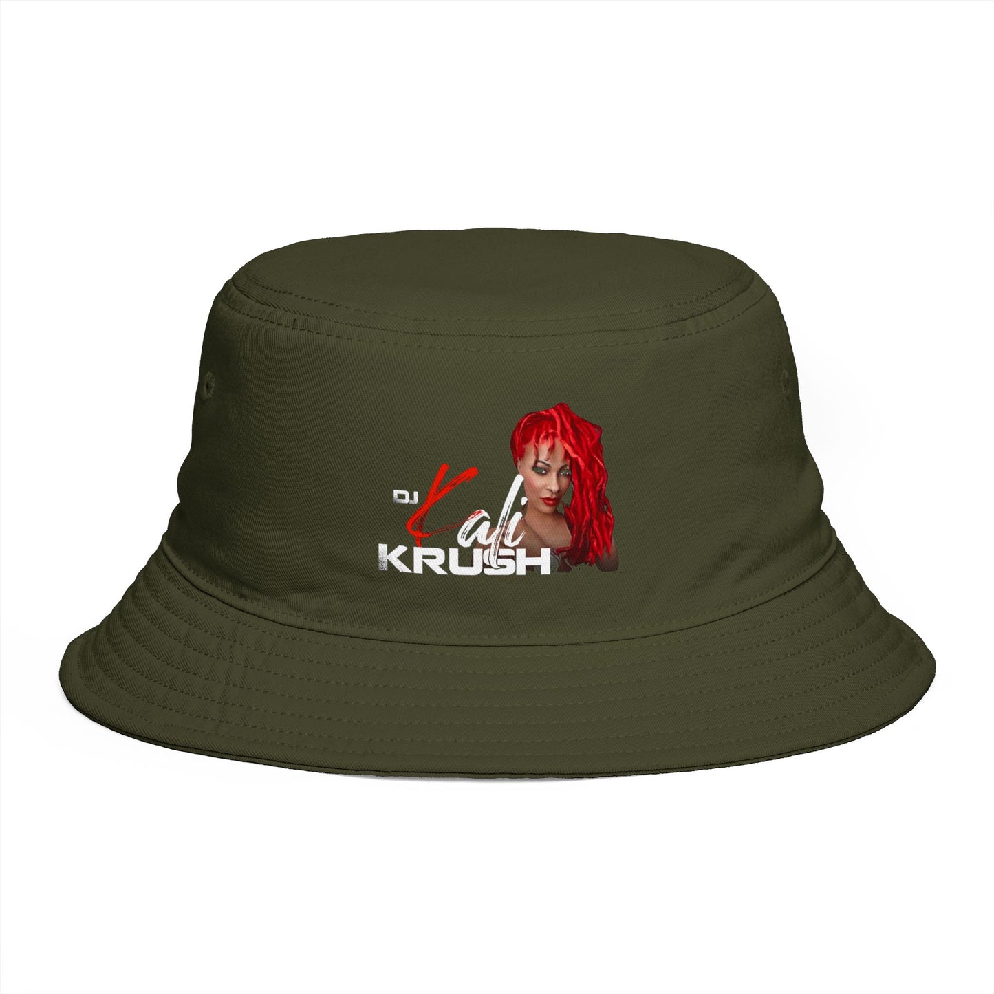 DJ Kali Krush Bucket Hat (Red Hair-White Letters)