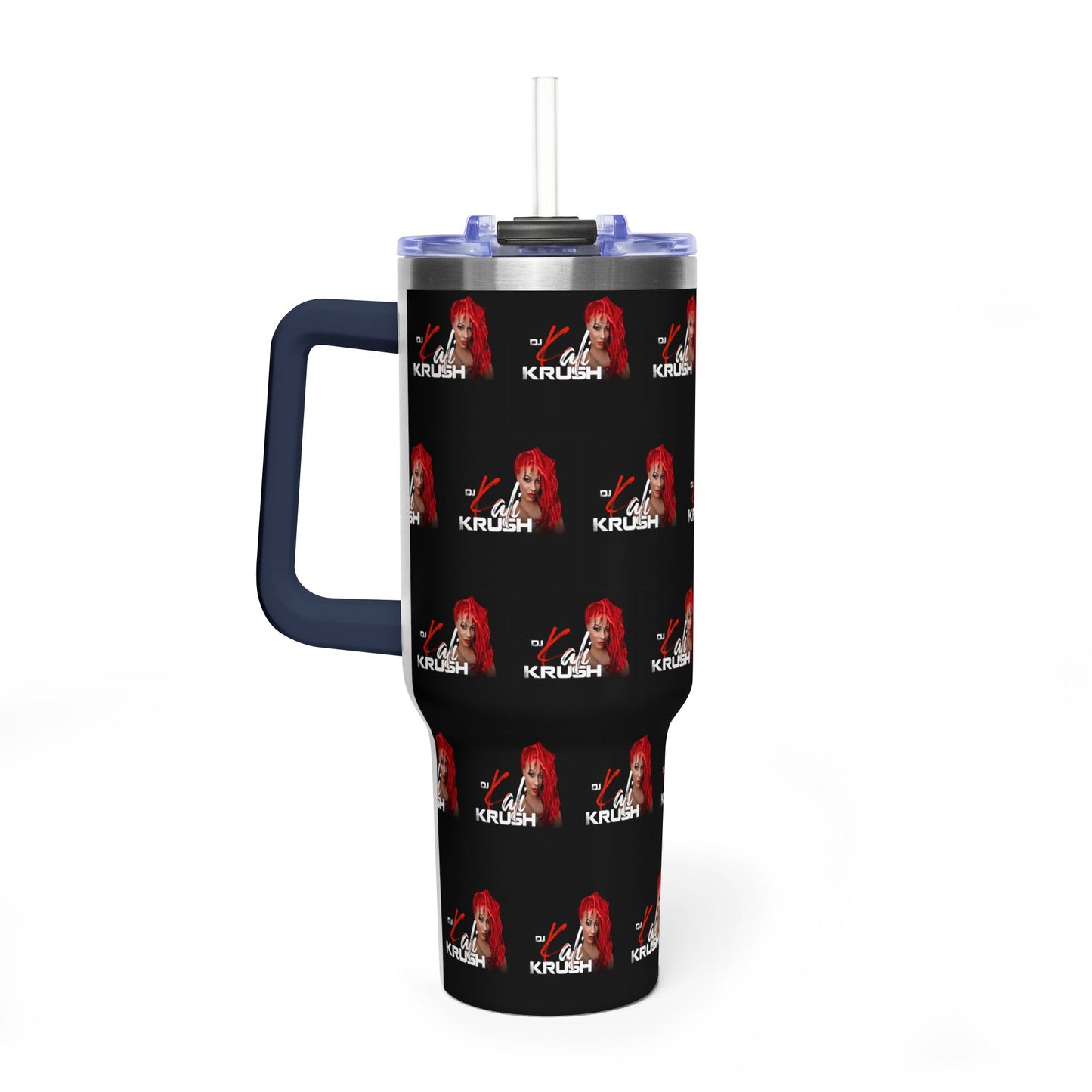 DJ Kali Krush 40oz Tumbler (Red Hair-White Letters, Brick)