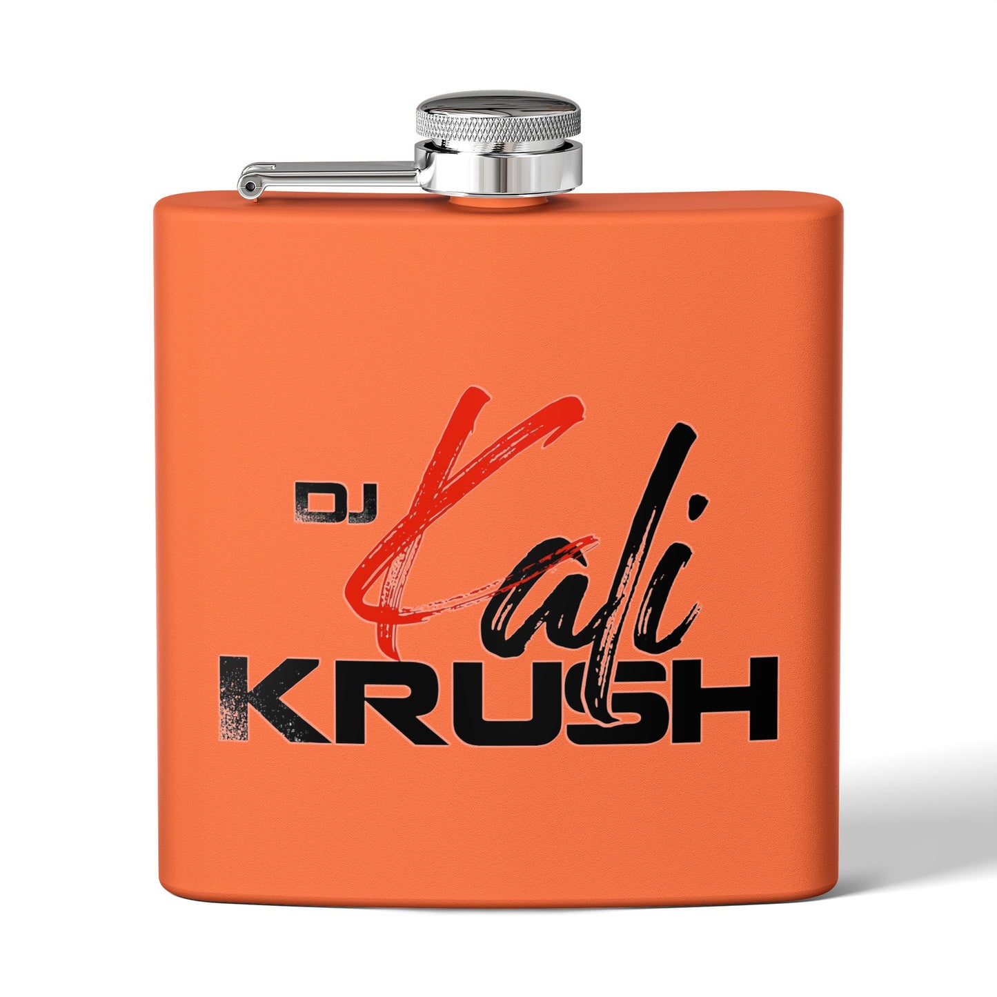 DJ Kali Krush 6oz Stainless Steel Flask (Black Letters)