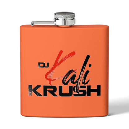DJ Kali Krush 6oz Stainless Steel Flask (Black Letters)