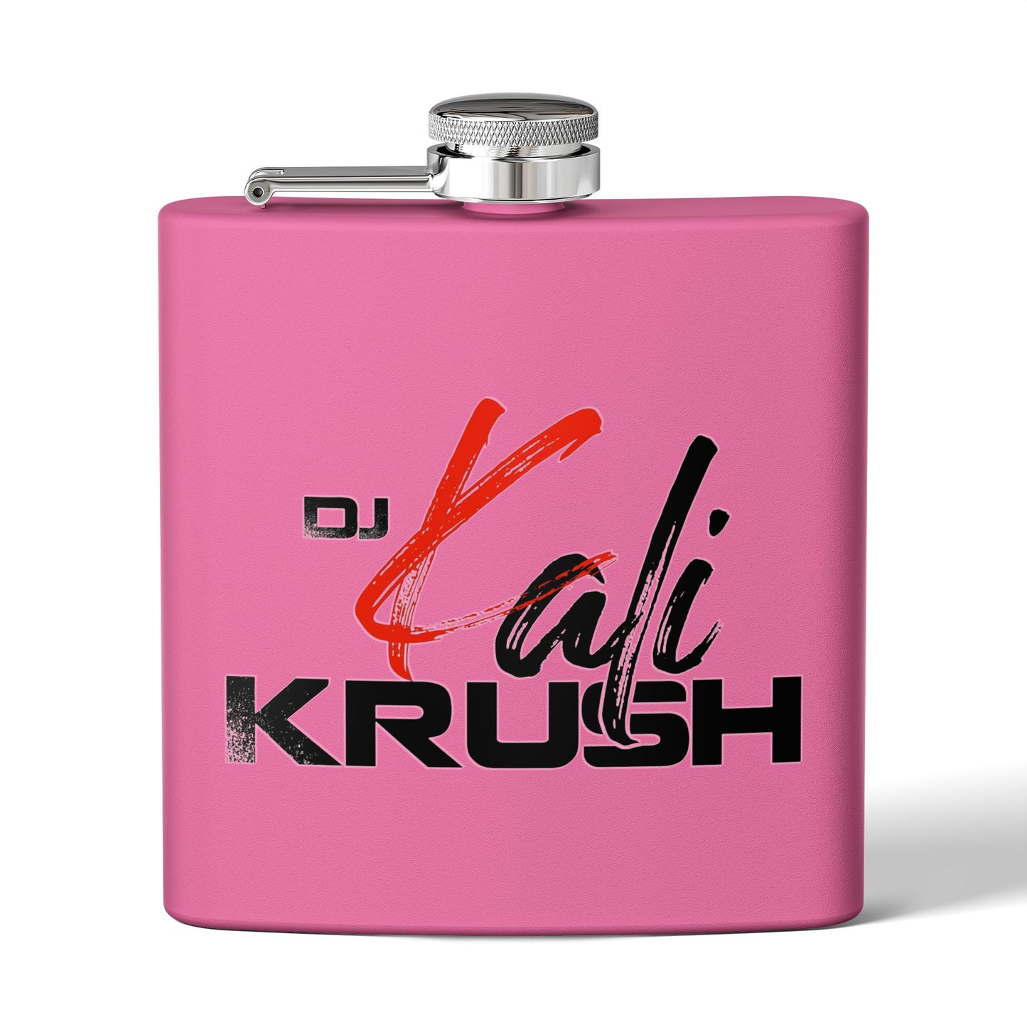 DJ Kali Krush 6oz Stainless Steel Flask (Black Letters)