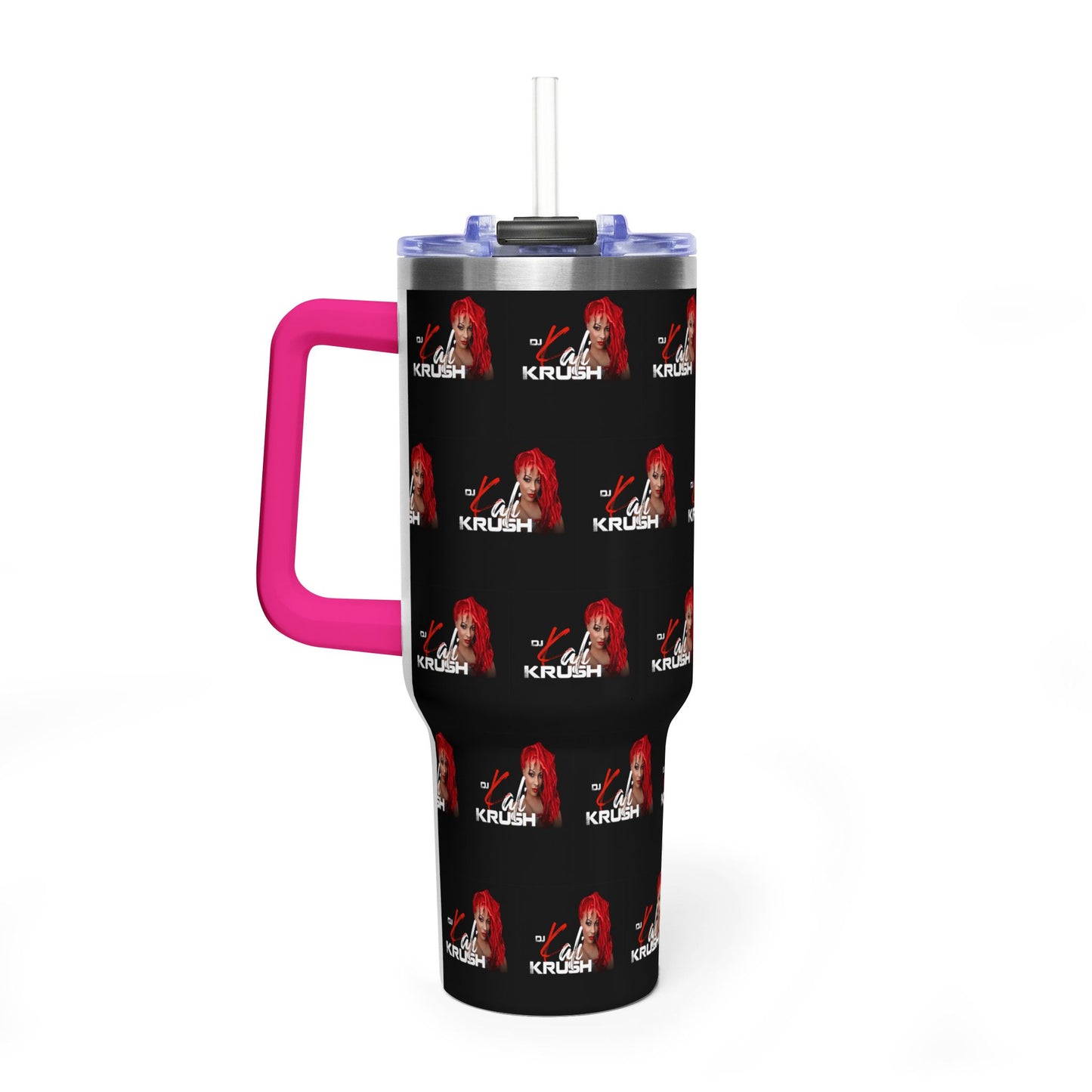 DJ Kali Krush 40oz Tumbler (Red Hair-White Letters, Brick)