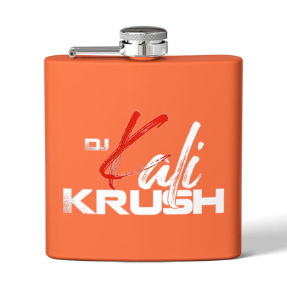 DJ Kali Krush 6oz Stainless Steel Flask (White Letters)