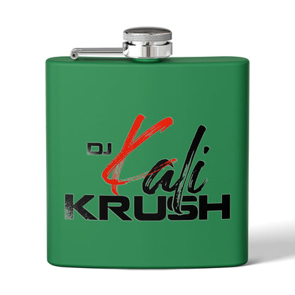 DJ Kali Krush 6oz Stainless Steel Flask (Black Letters)
