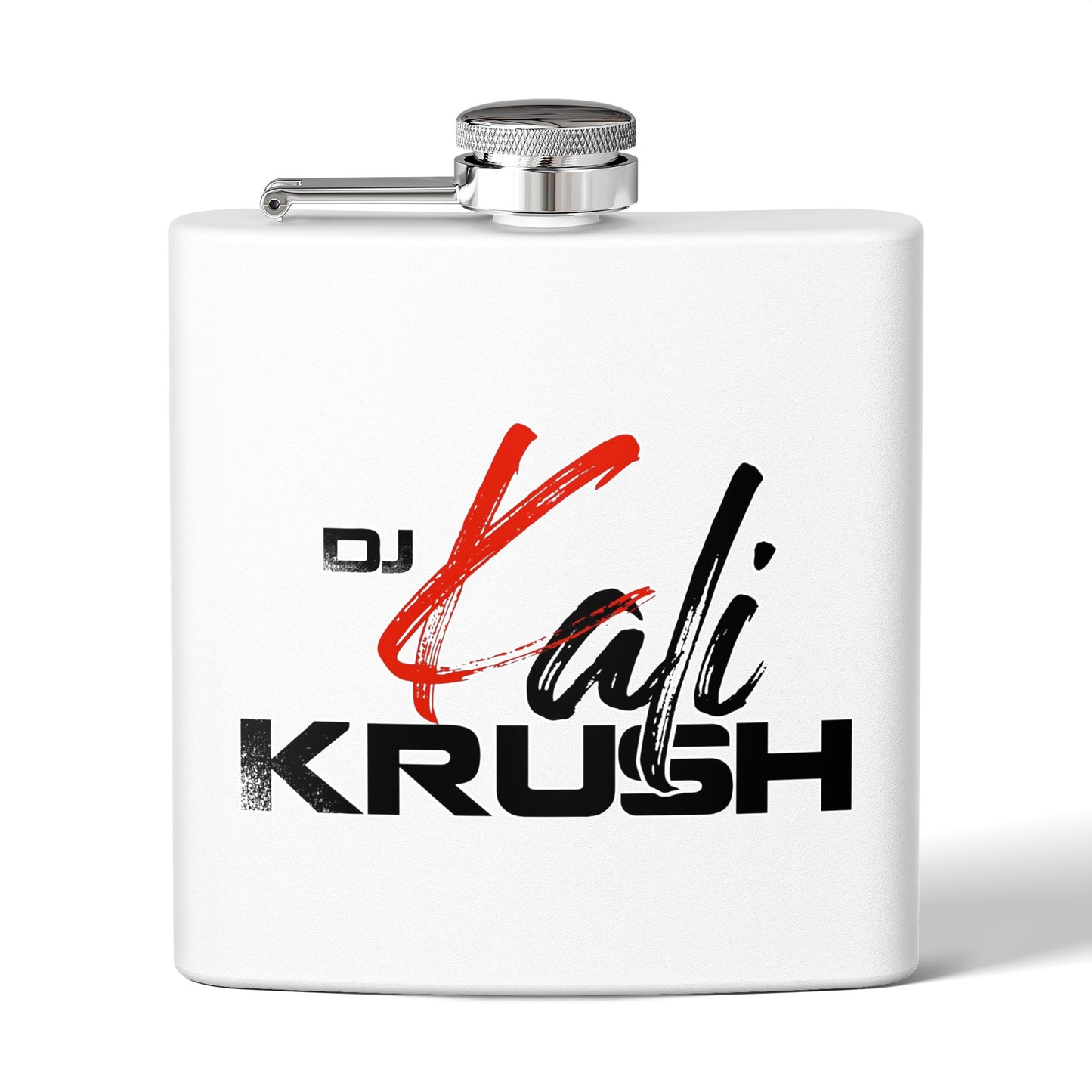 DJ Kali Krush 6oz Stainless Steel Flask (Black Letters)