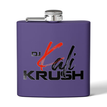 DJ Kali Krush 6oz Stainless Steel Flask (Black Letters)