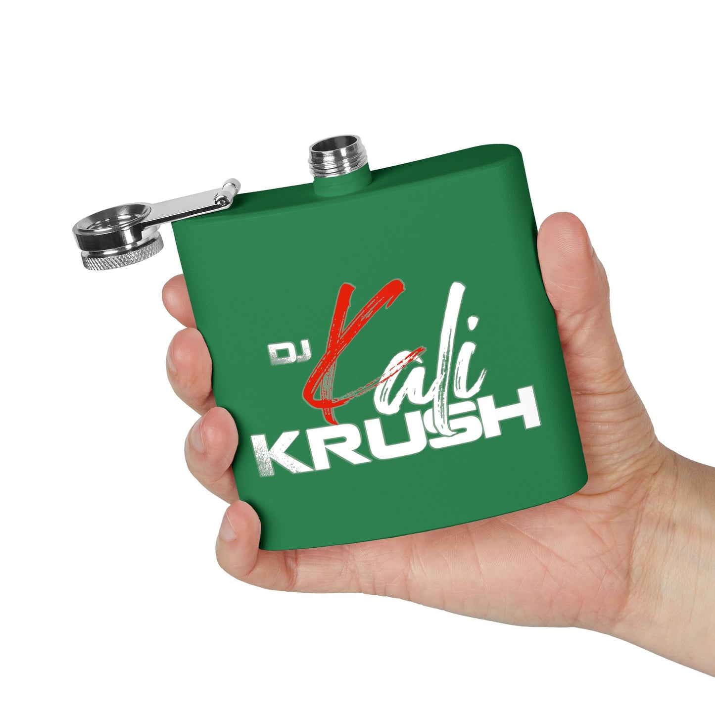 DJ Kali Krush 6oz Stainless Steel Flask (White Letters)
