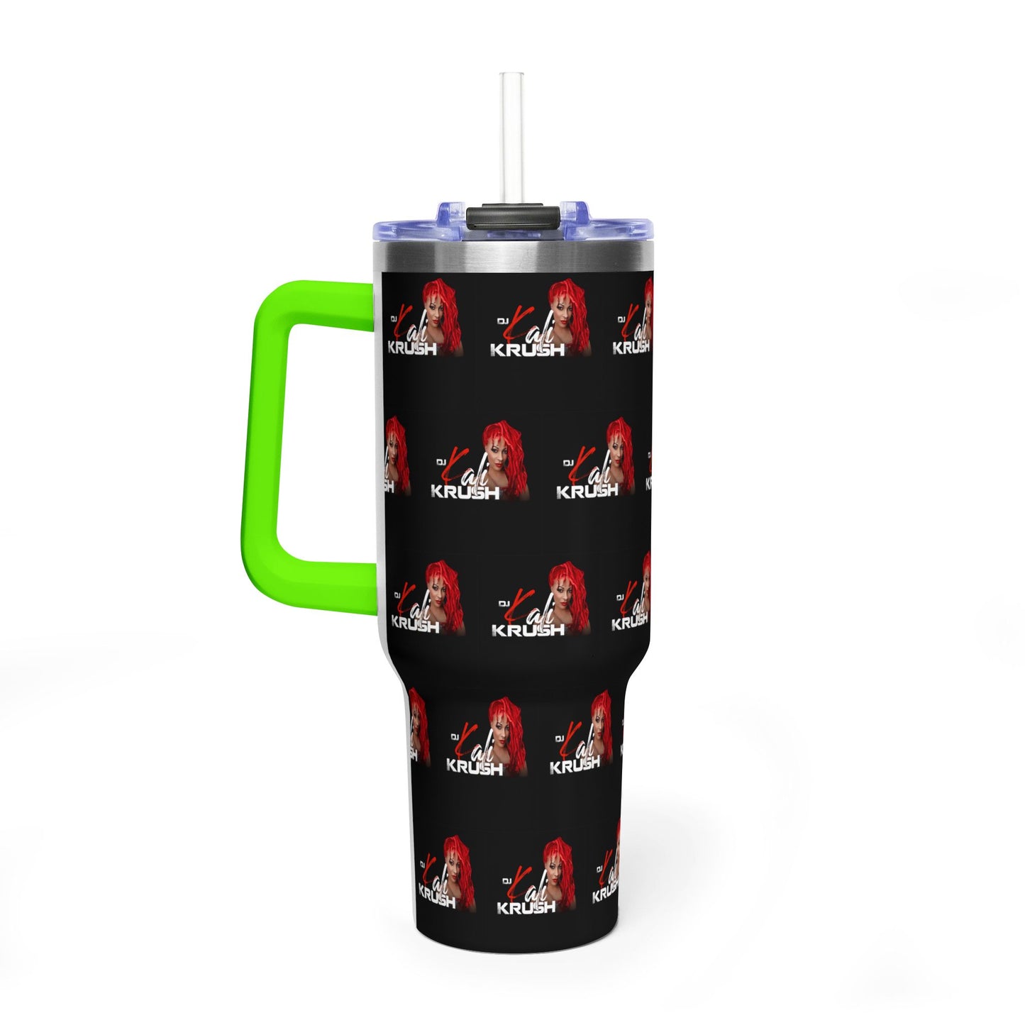 DJ Kali Krush 40oz Tumbler (Red Hair-White Letters, Brick)