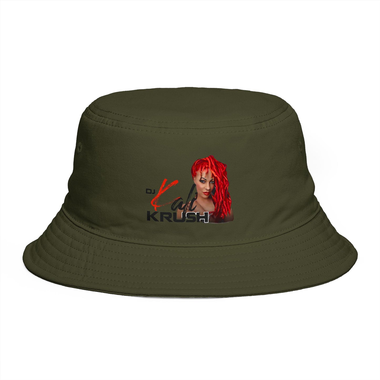 DJ Kali Krush Bucket Hat (Red Hair-Black Letters)