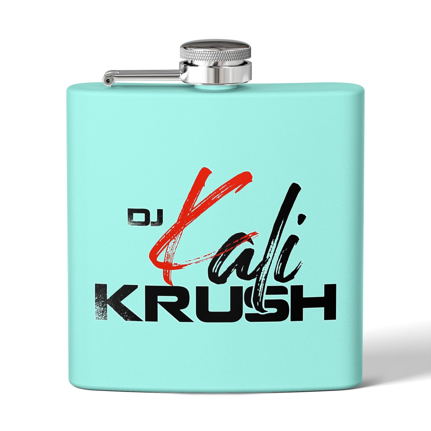 DJ Kali Krush 6oz Stainless Steel Flask (Black Letters)