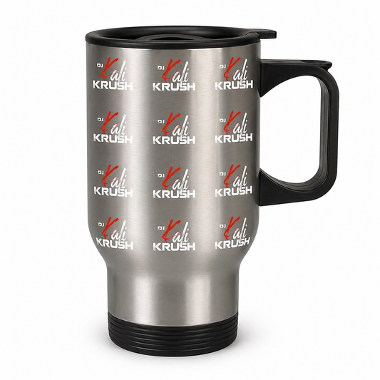 DJ Kali Krush Stainless Steel Travel Mugs with Handle (White Letters)