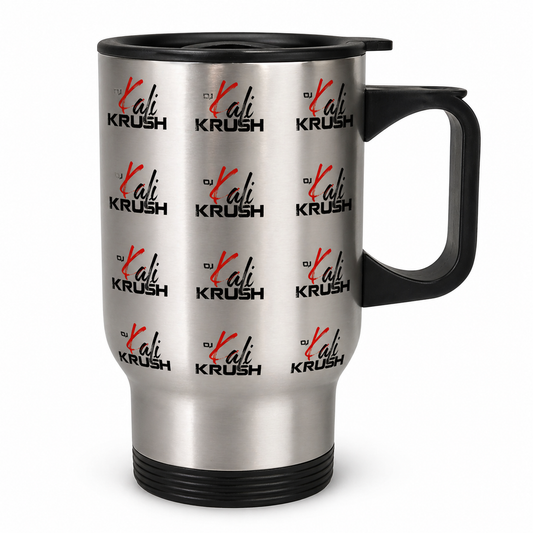 DJ Kali Krush Stainless Steel Travel Mugs with Handle (Black Letters)